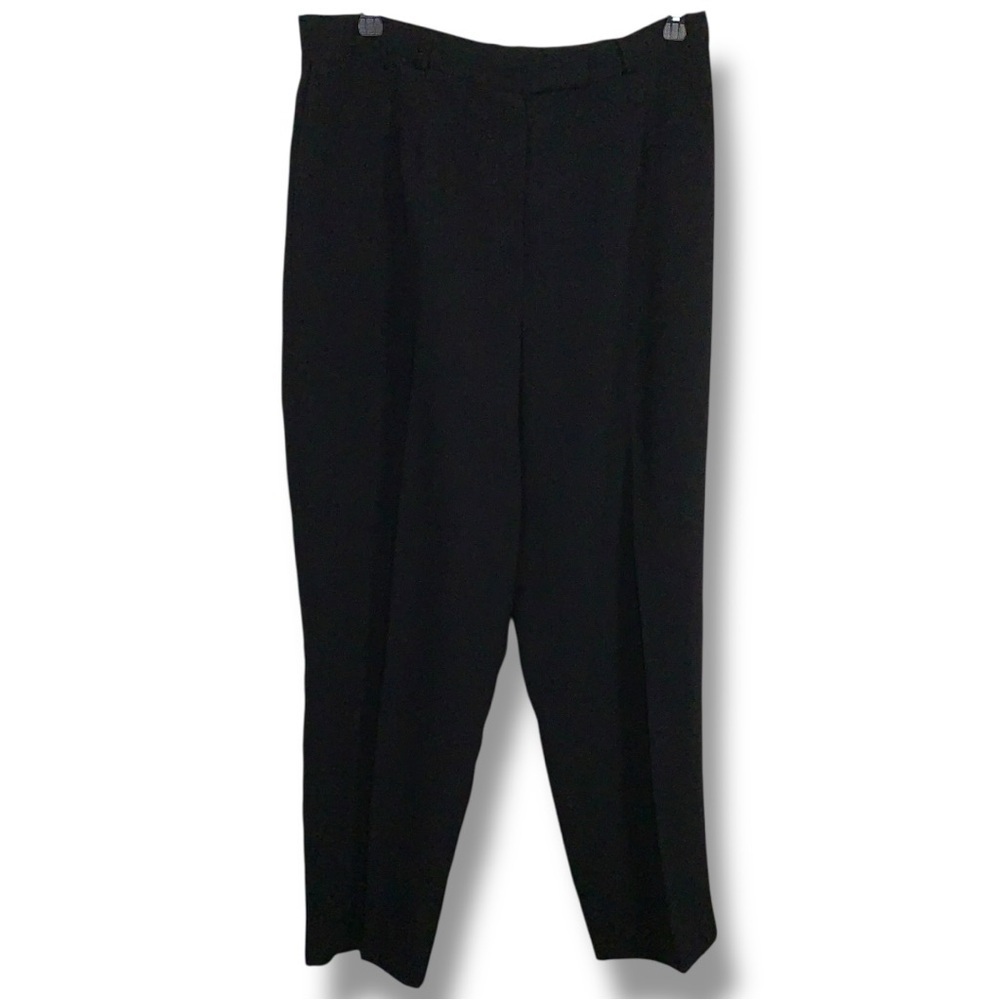 Vintage Size 16 Jonathan Logan Black Dress Pants Pleated Classic Trousers